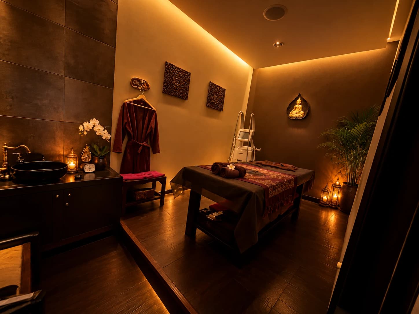 Кабинет для массажа и SPA — «Жемчужина». Фото с обработкой ИИ.